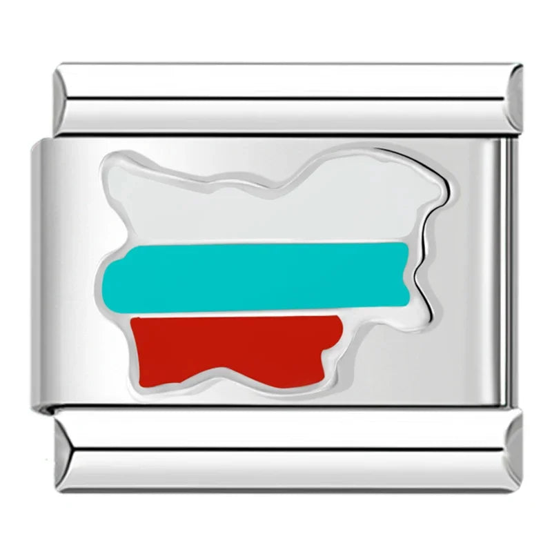 Hapiship-abalorio italiano con bandera nacional del mundo, Margarita Original, compatible con pulsera de 9mm, fabricación de joyas de acero inoxidable DJ046