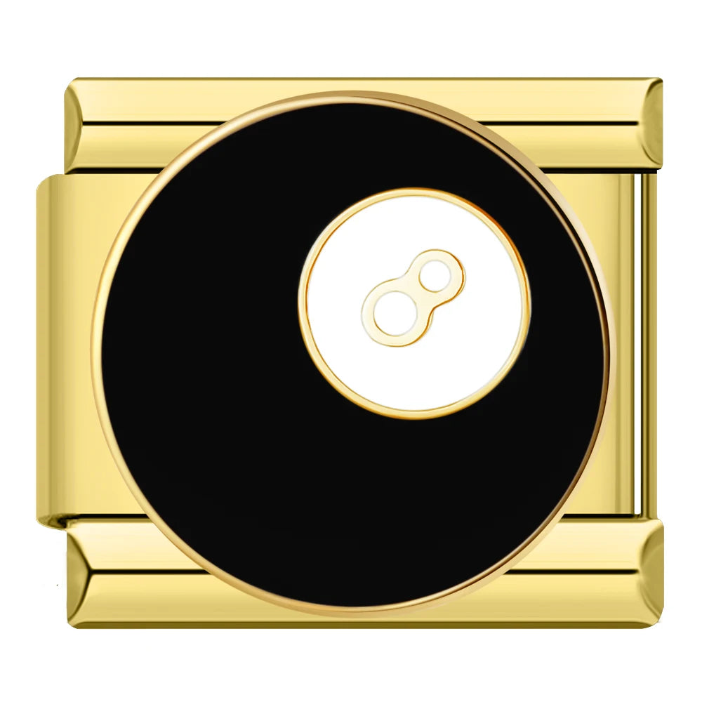 Hapiship, envío directo, 2024, Luna, estrella, ojo, dorado, italiano, eslabones aptos para pulsera de acero inoxidable de 9mm, joyería al por mayor DJ1373-A