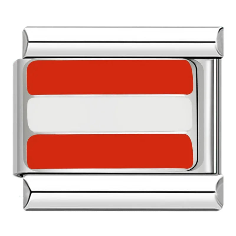 Hapiship-abalorio italiano con bandera nacional del mundo, Margarita Original, compatible con pulsera de 9mm, fabricación de joyas de acero inoxidable DJ046