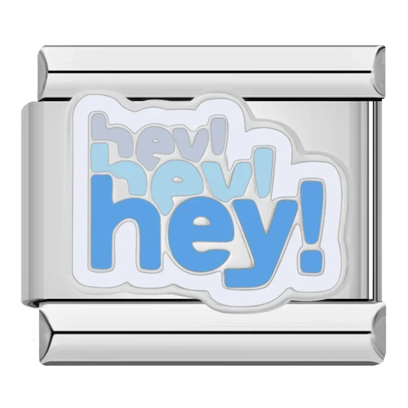 Hapiship 2024 New Women Hey Goals Love Story No Bad Vibes Charms Links Fit 9mm Bracelet Stainless Steel DIY Jewelry DJ1154