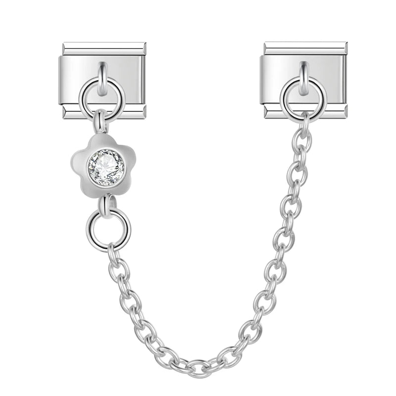 Hapiship 2024 nueva moda 26 letras en inglés eslabones de encanto italiano aptos para pulsera de acero inoxidable de 9mm hacer joyería de mujer DJ110