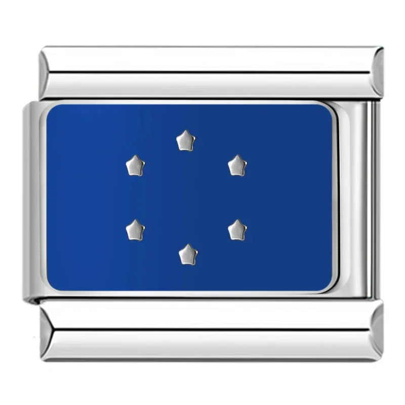 Hapiship-abalorio italiano con bandera nacional del mundo, Margarita Original, compatible con pulsera de 9mm, fabricación de joyas de acero inoxidable DJ046