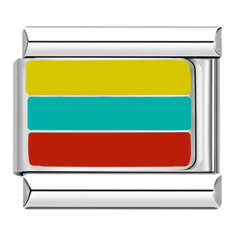 Hapiship-abalorio italiano con bandera nacional del mundo, Margarita Original, compatible con pulsera de 9mm, fabricación de joyas de acero inoxidable DJ046