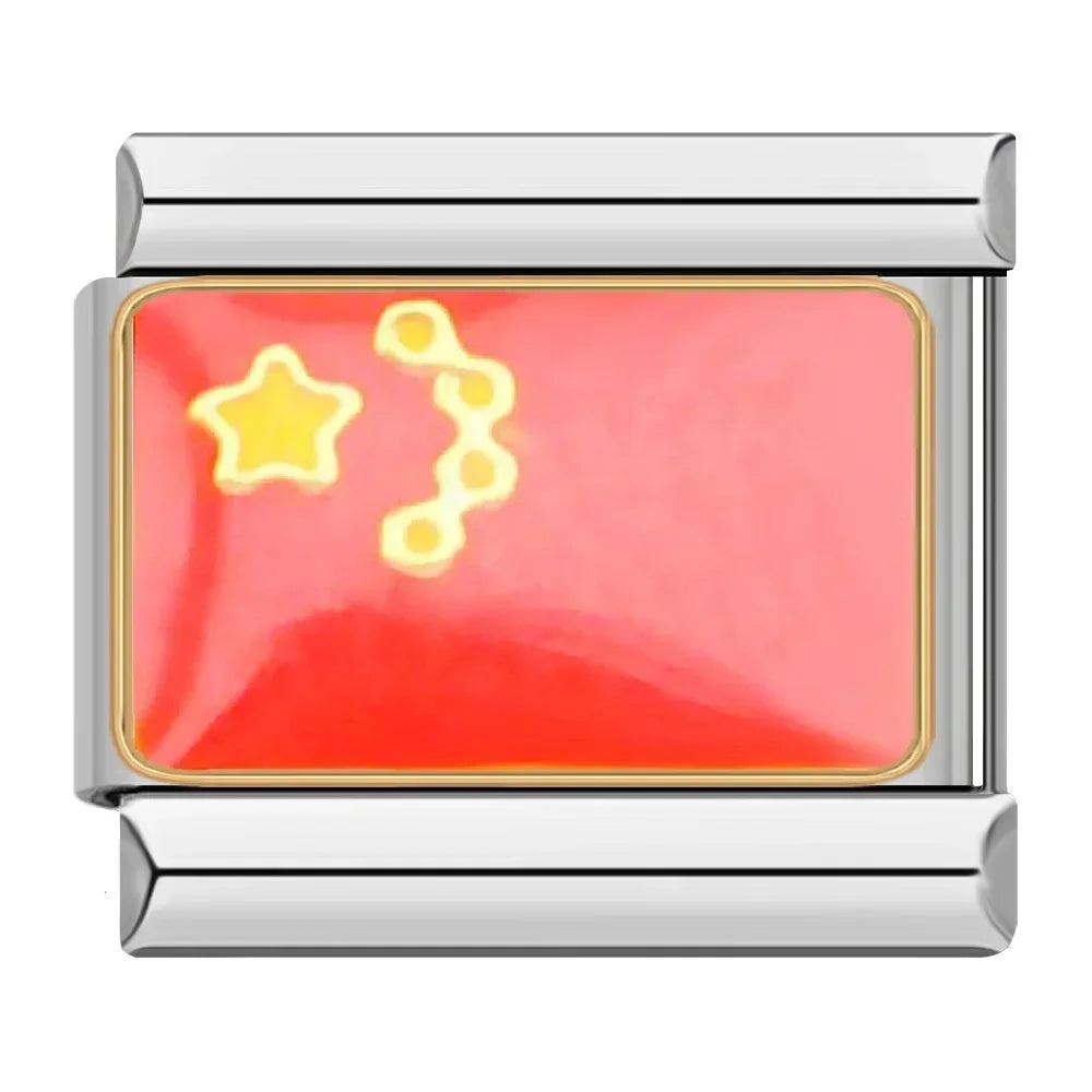 Hapiship-abalorio italiano con bandera nacional del mundo, Margarita Original, compatible con pulsera de 9mm, fabricación de joyas de acero inoxidable DJ046