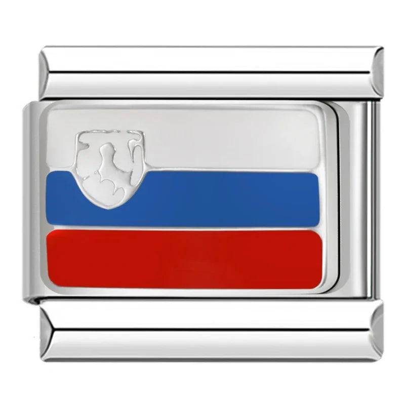 Hapiship-abalorio italiano con bandera nacional del mundo, Margarita Original, compatible con pulsera de 9mm, fabricación de joyas de acero inoxidable DJ046