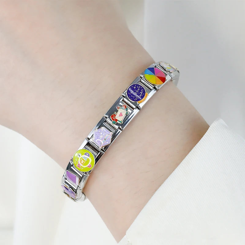 Hapiship 2024, regalo para mujer, libro de café fresco, abalorios italianos, cuentas de eslabones aptas para pulsera de acero inoxidable de 9mm, joyería DJ1349-A