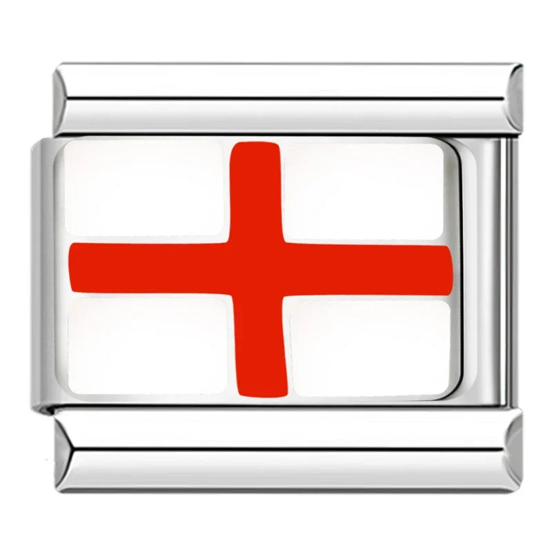 Hapiship-abalorio italiano con bandera nacional del mundo, Margarita Original, compatible con pulsera de 9mm, fabricación de joyas de acero inoxidable DJ046