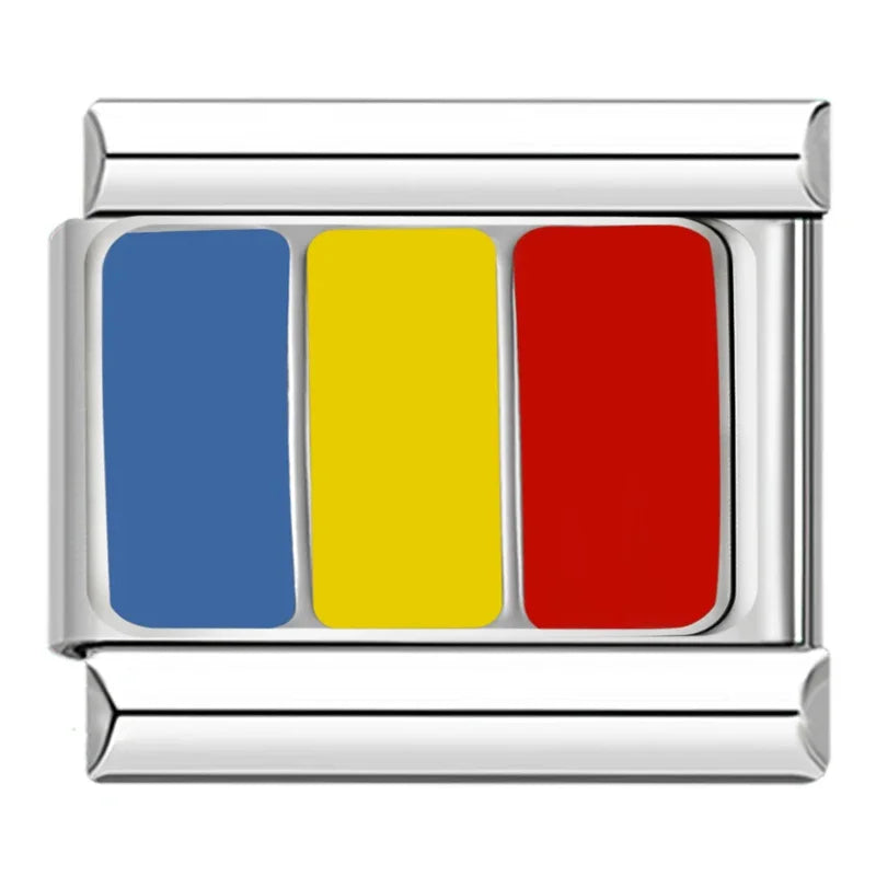 Hapiship-abalorio italiano con bandera nacional del mundo, Margarita Original, compatible con pulsera de 9mm, fabricación de joyas de acero inoxidable DJ046