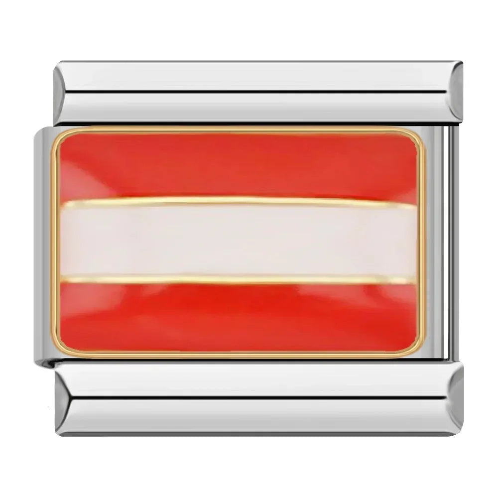 Hapiship-abalorio italiano con bandera nacional del mundo, Margarita Original, compatible con pulsera de 9mm, fabricación de joyas de acero inoxidable DJ046