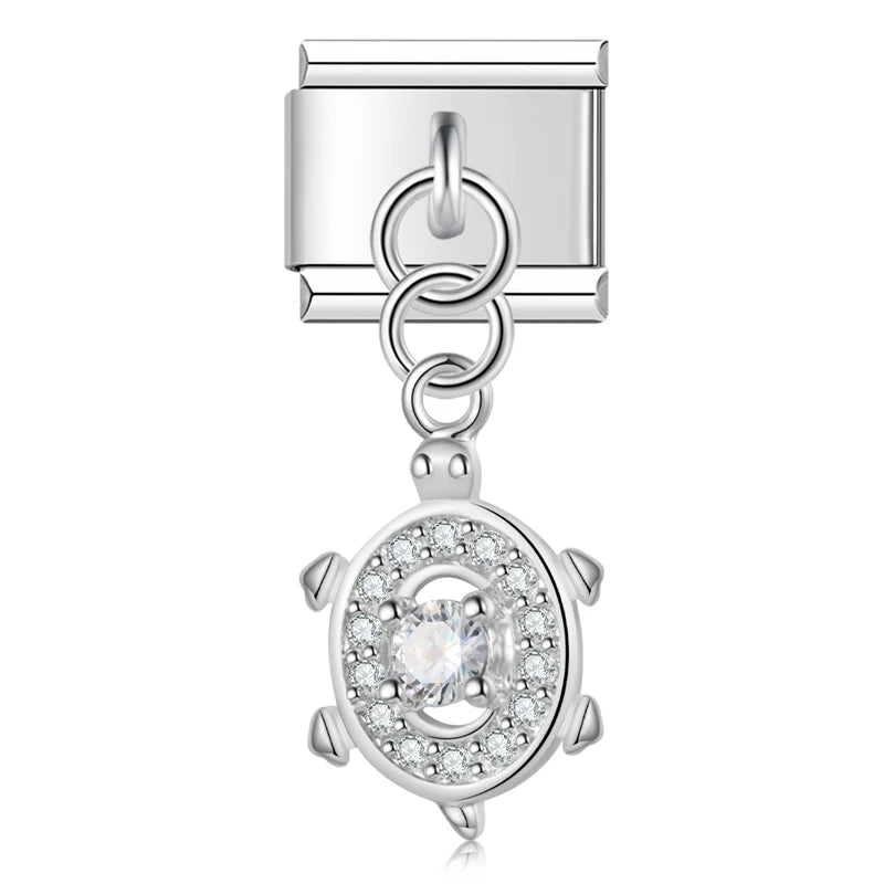 Hapiship 2024 nueva moda 26 letras en inglés eslabones de encanto italiano aptos para pulsera de acero inoxidable de 9mm hacer joyería de mujer DJ110
